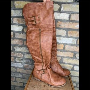 Wild Diva Tan Above The Knee Casual Boots